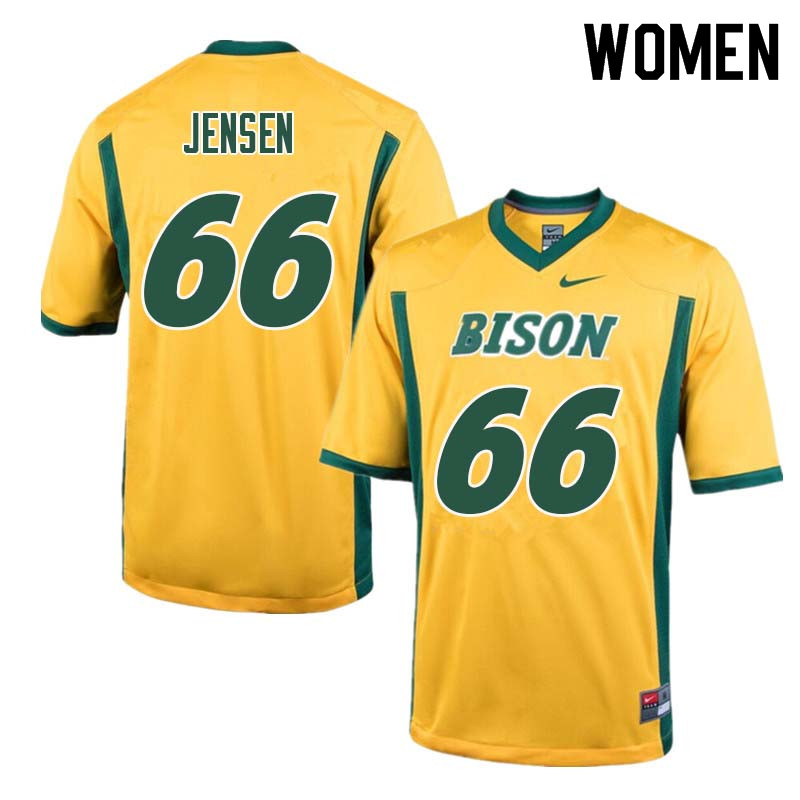 Women #66 Nash Jensen North Dakota State Bison College Football Jerseys Sale-Yellow - Click Image to Close
